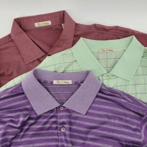 Peter Millar XXL Golf Polo Shirt Lot Double Mercerized Cotton Korea Fedex‎ Logo